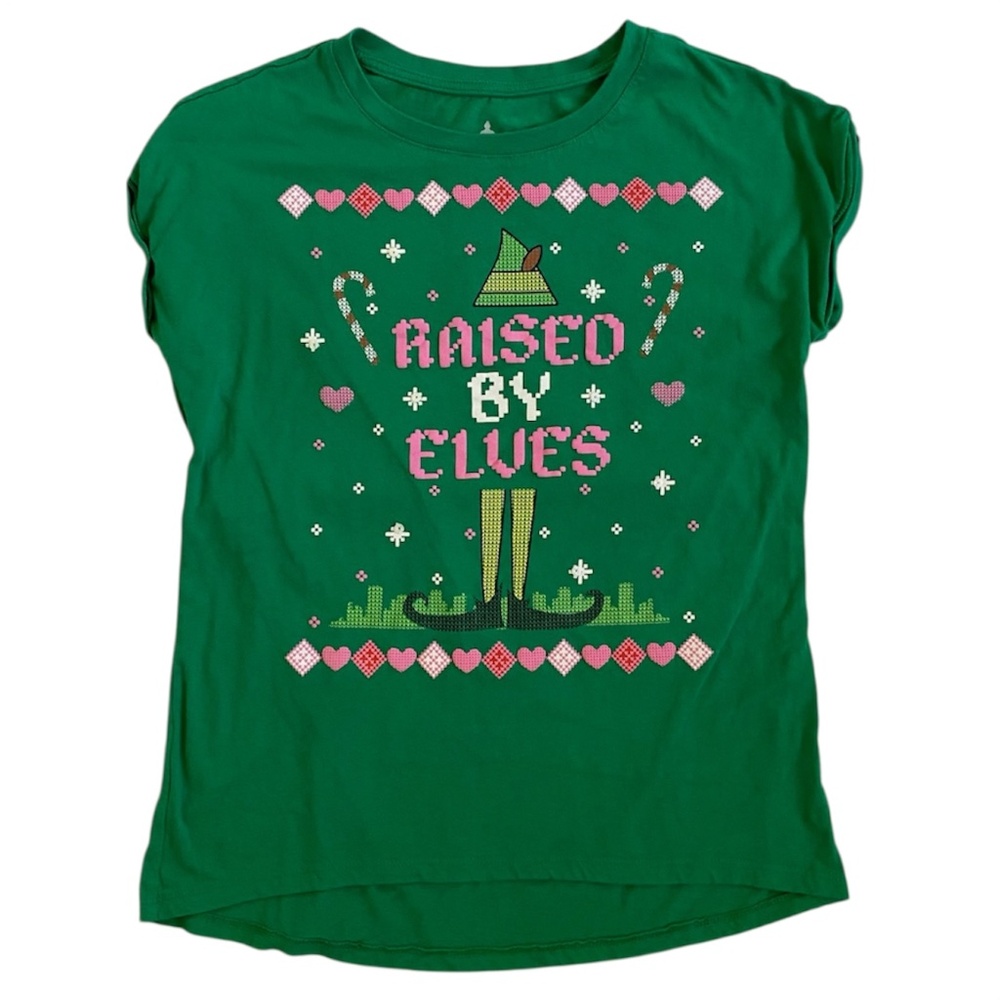ELF Movie Green Kids Tee T-shirt- Raised by Elves Graphic Design